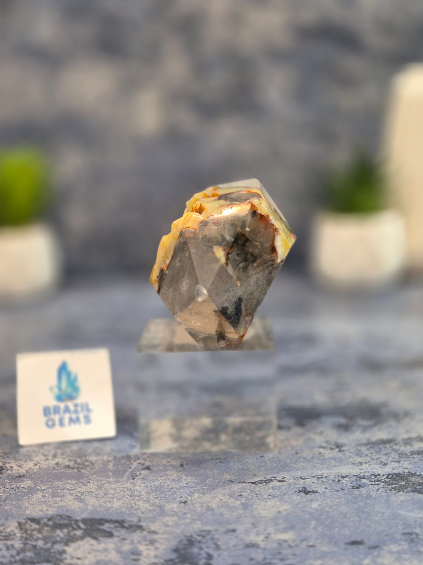 Blue Tara with Mosaic Calcite Double Terminated