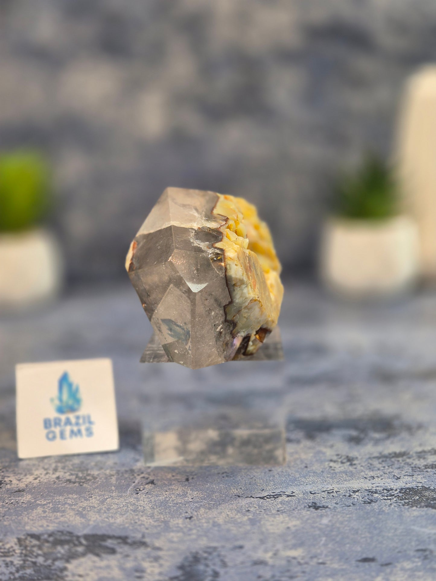 Blue Tara with Mosaic Calcite Double Terminated