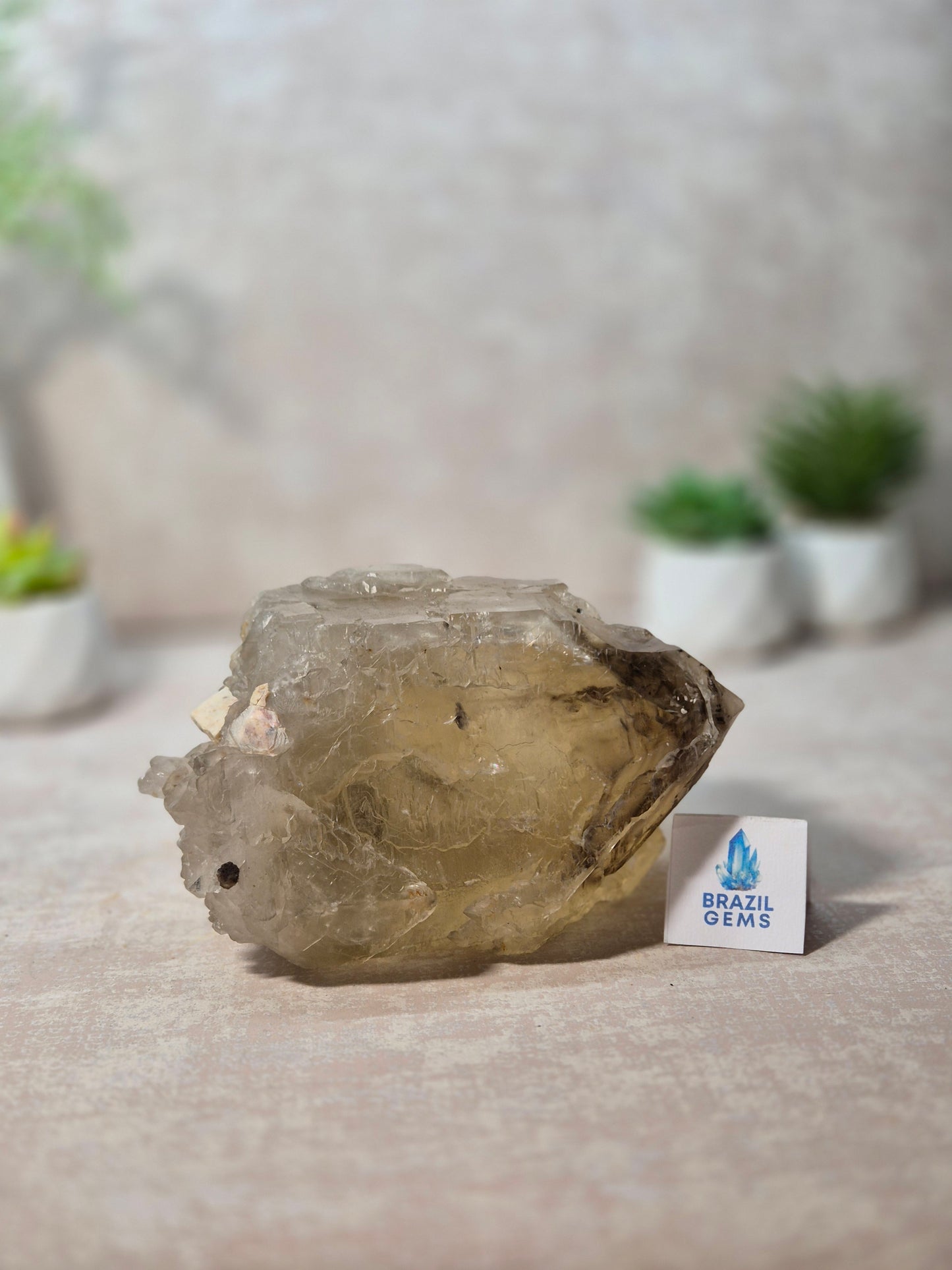Citrine and Smoky Quartz Elestial