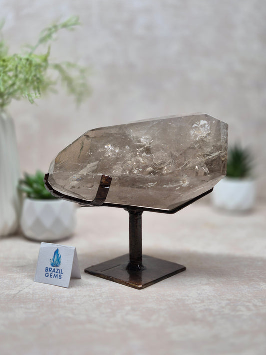 Smoky Quartz with Inclusions Free Form on the stand