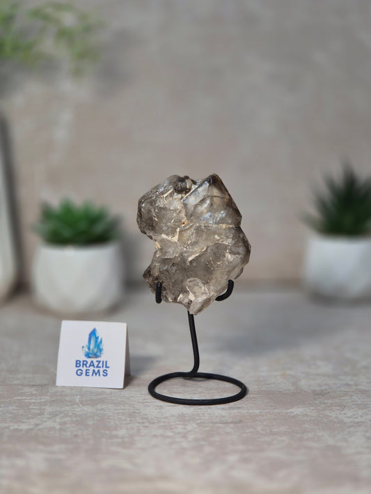 Smoky Quartz Elestial on stand