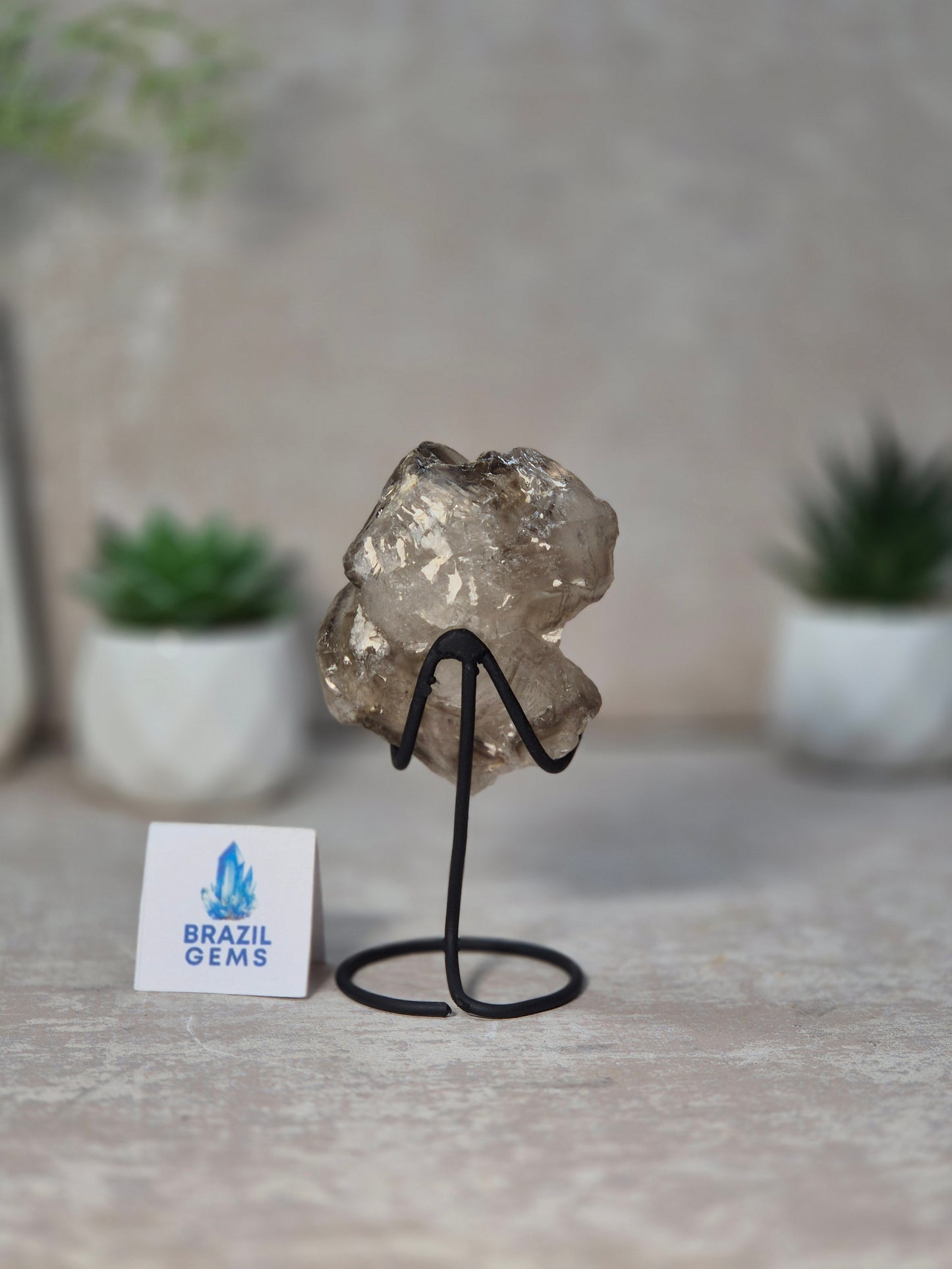 Smoky Quartz Elestial on stand