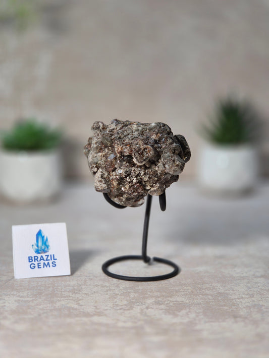 Lodolite Quartz Mini Cluster on stand