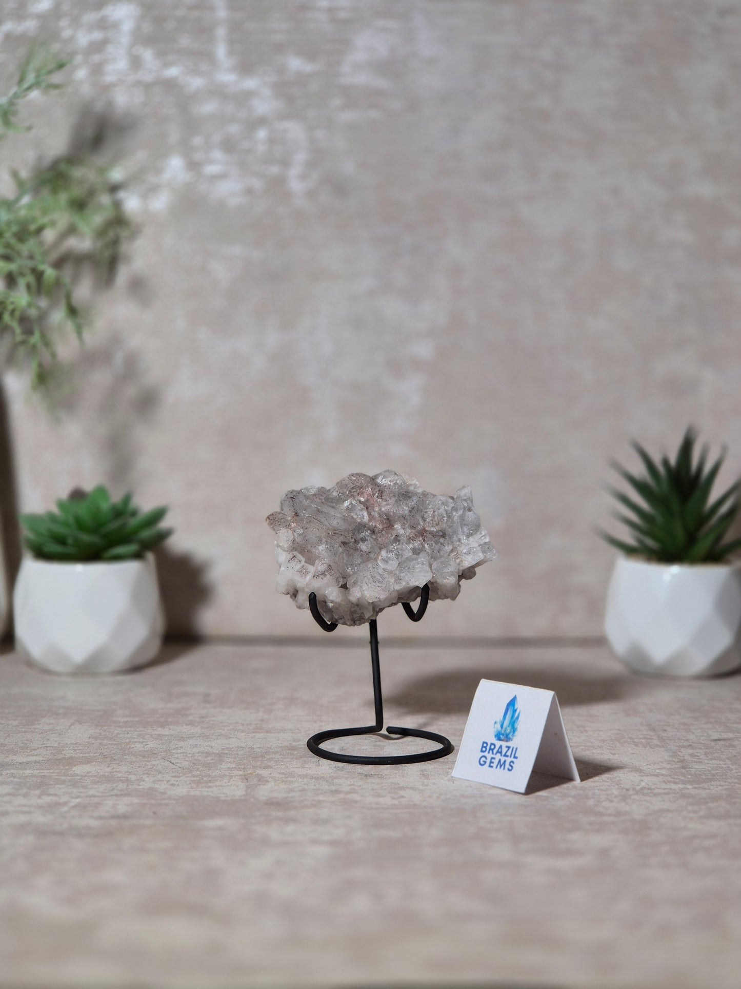 Lithium Quartz Cluster on stand