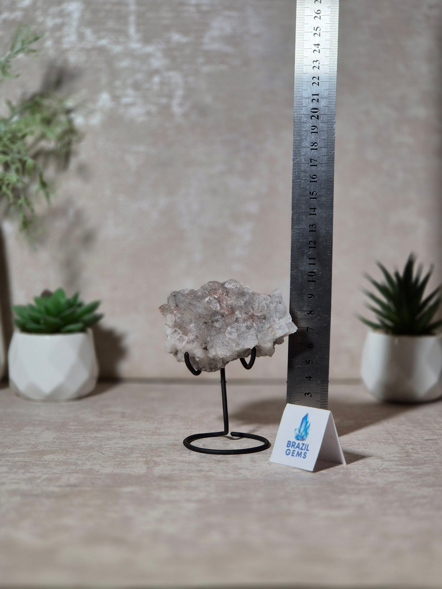 Lithium Quartz Cluster on stand