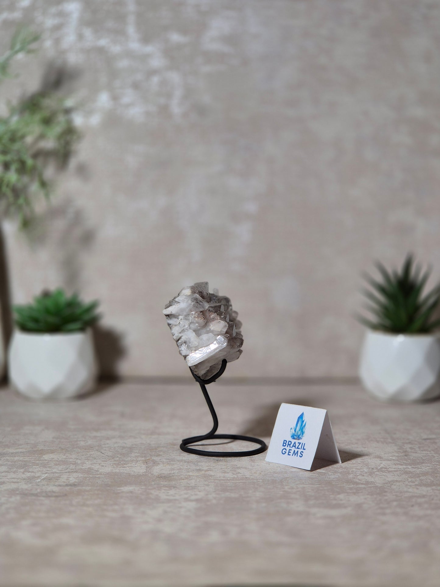 Lithium Quartz Cluster on stand