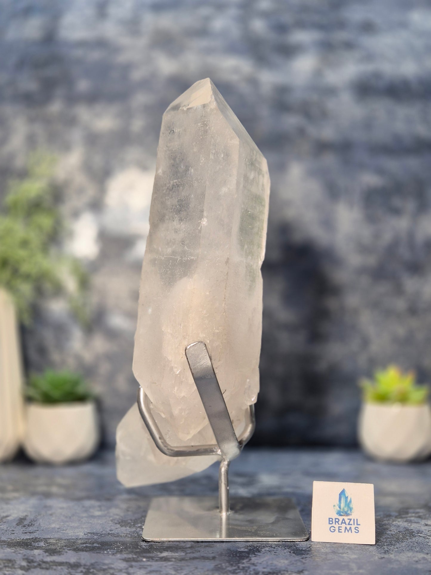 Lemurian Quartz Cluster on stand
