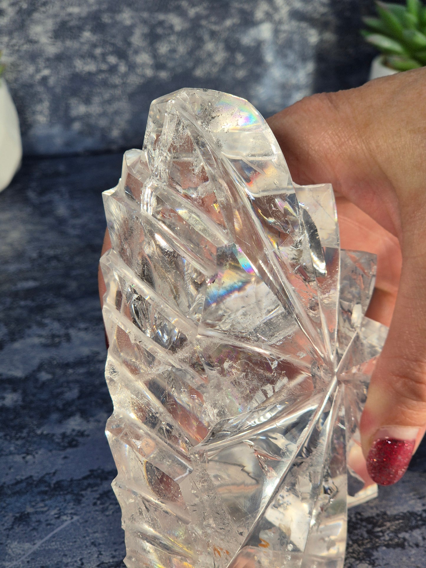 Abstract Clear Lemurian Quartz Sculpture