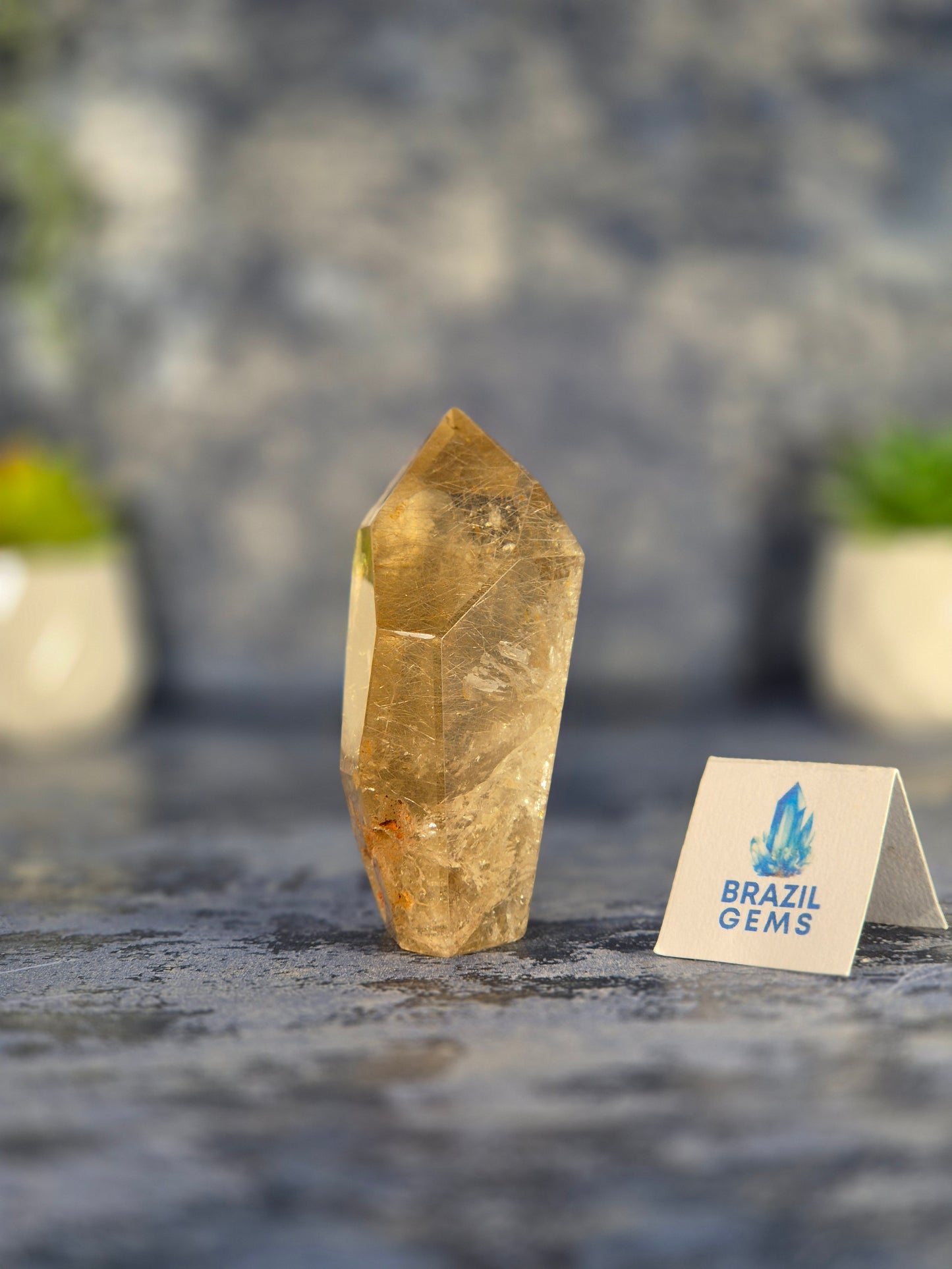 Free Form Silver Rutile in Smoky Quartz