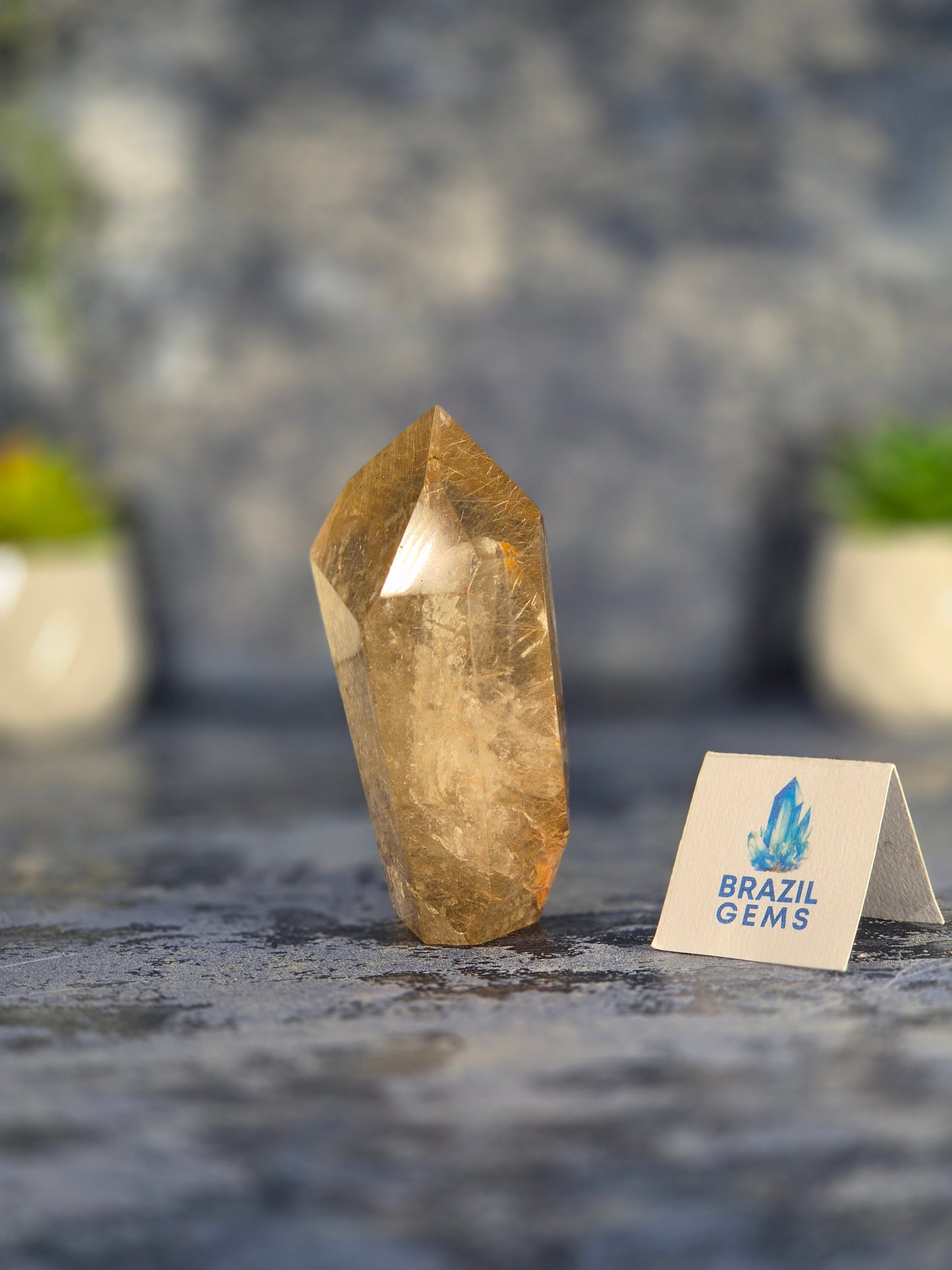 Free Form Silver Rutile in Smoky Quartz