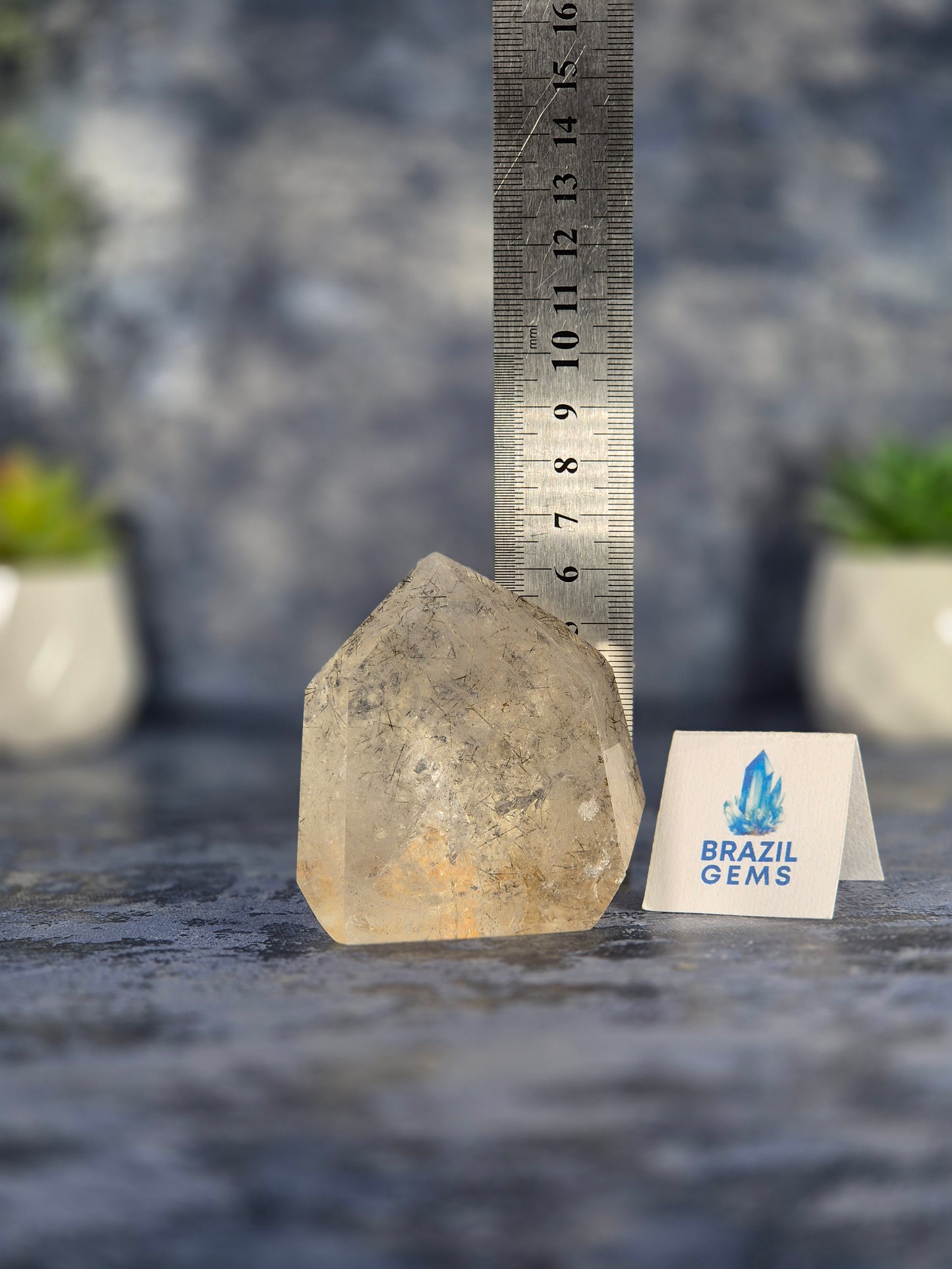 Clear Quartz Point with Black Tourmaline Needles