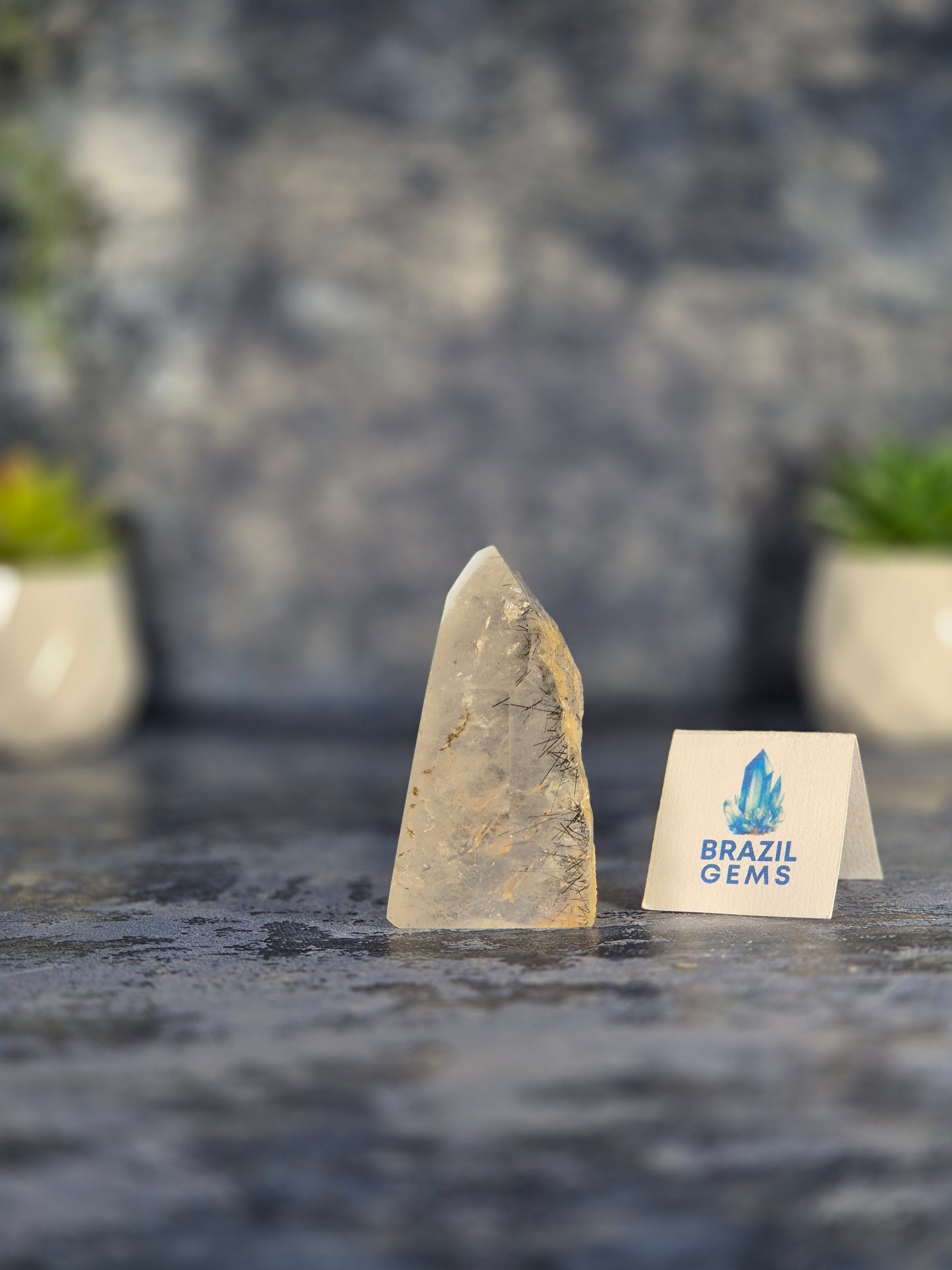 Clear Quartz Point with Black Tourmaline Needles