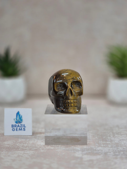 Tiger's Eye Mini Skull