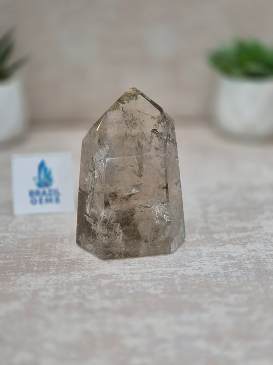Clear Smoky Quartz with a bit of Lodolite Inclusions Point