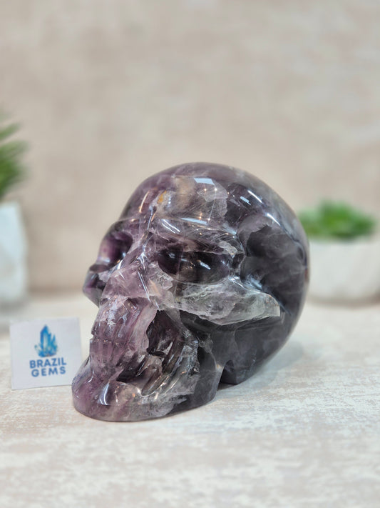 Purple and Green Fluorite Skull