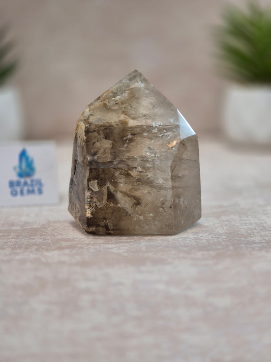 Smoky Quartz with Lodolite Inclusions Point