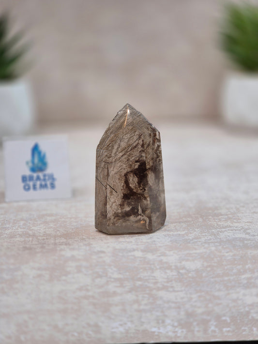 Smoky Quartz with Oxidation and some Rutile Point