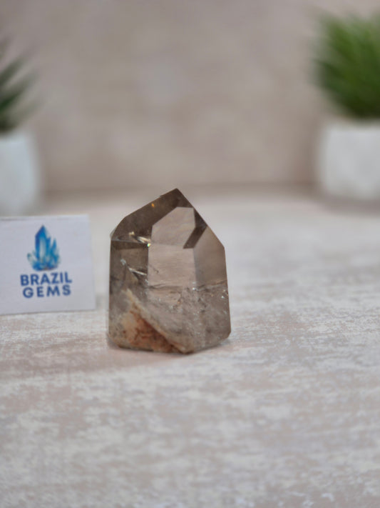Smoky Quartz with Lodolite Inclusions Point