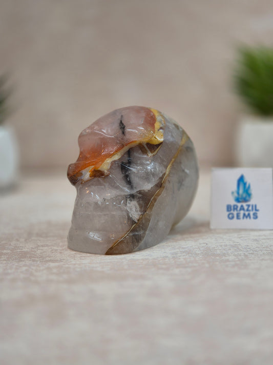 Blue Tara with Mosaic Calcite Skull