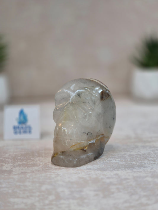 Blue Tara with Mosaic Calcite Skull