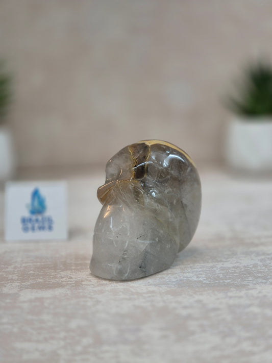 Blue Tara with Mosaic Calcite Skull