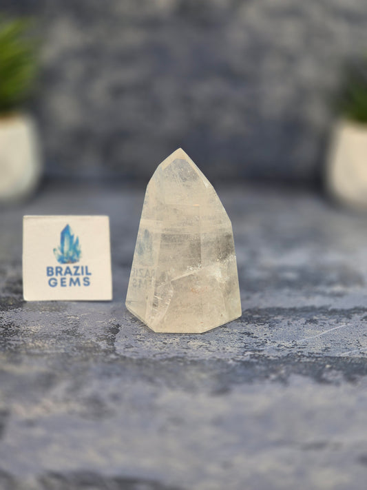 Blue Tara with Mosaic Calcite Point