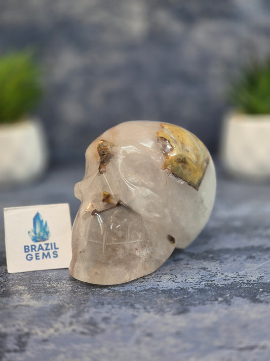 Blue Tara with Mosaic Calcite Skull