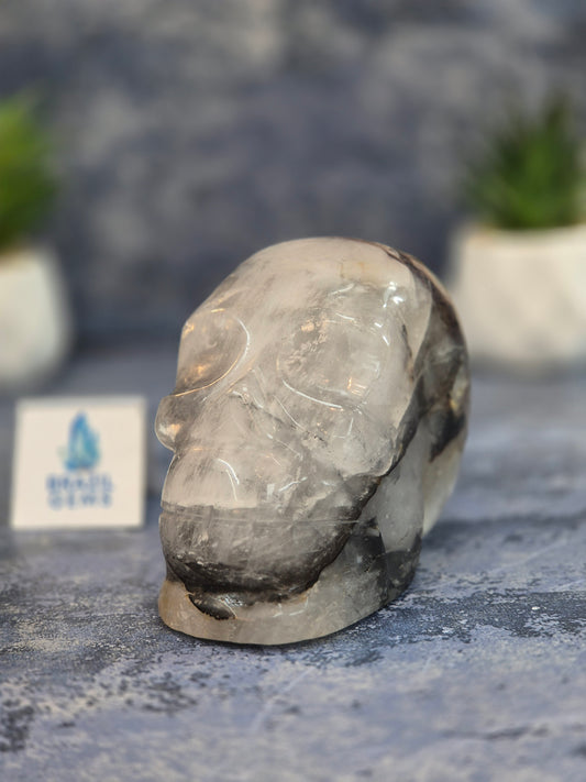 Blue Tara with Mosaic Calcite Skull