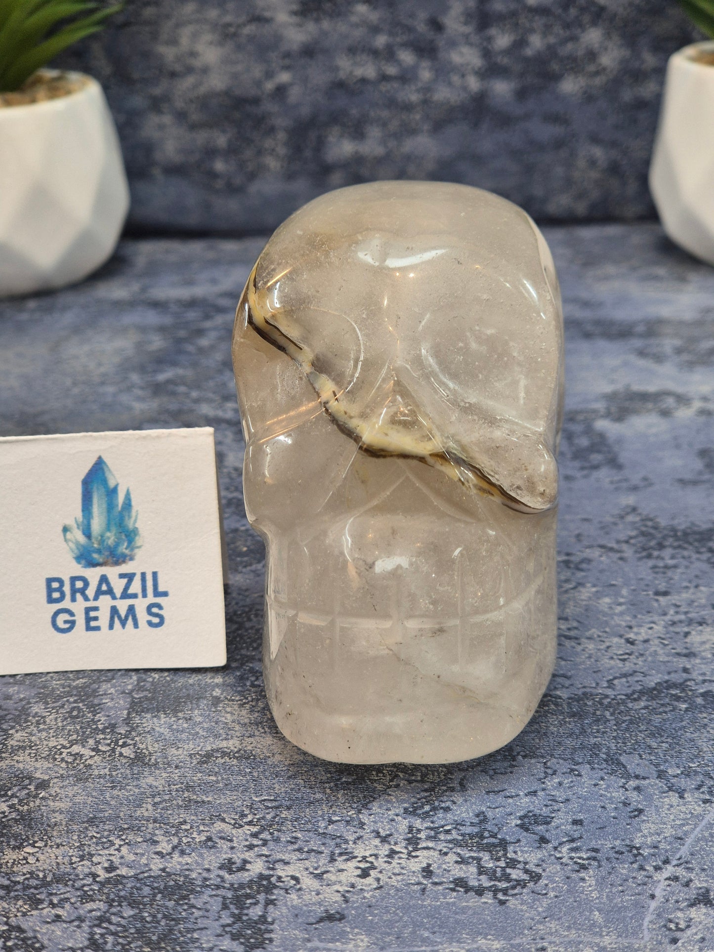 Blue Tara with Mosaic Calcite Skull