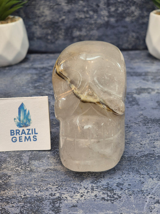 Blue Tara with Mosaic Calcite Skull