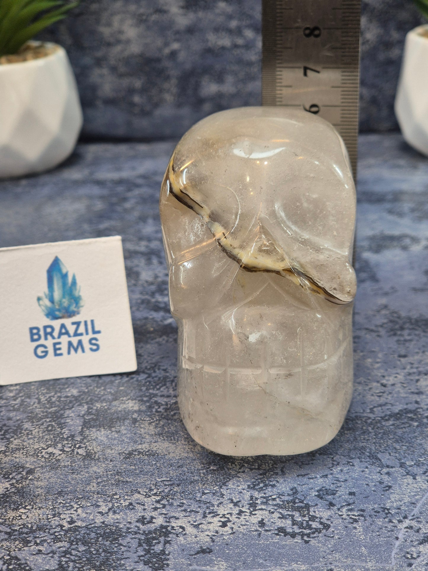 Blue Tara with Mosaic Calcite Skull