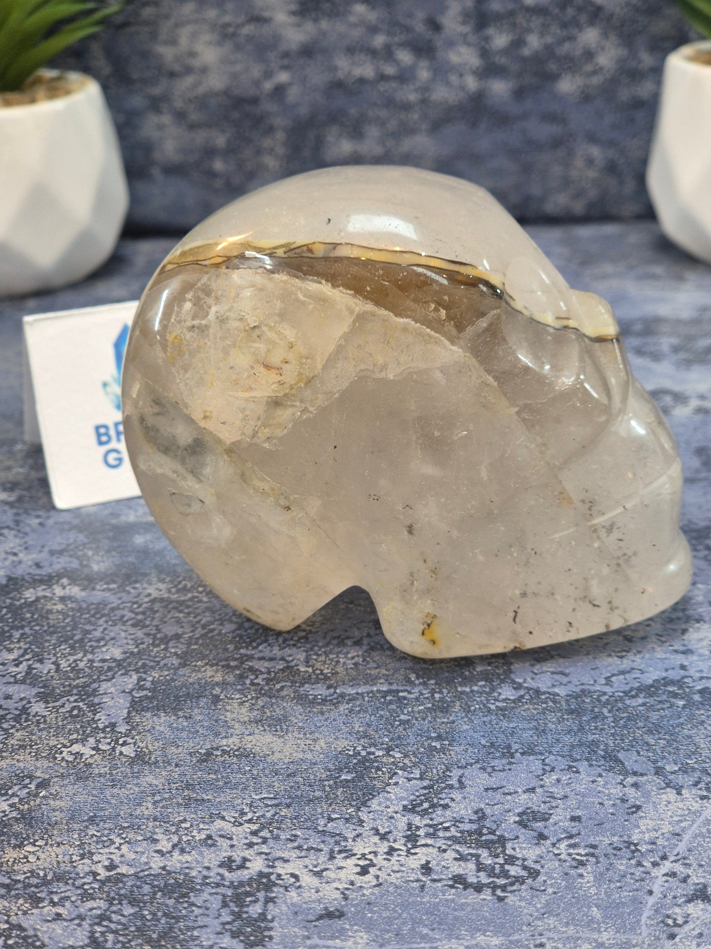 Blue Tara with Mosaic Calcite Skull