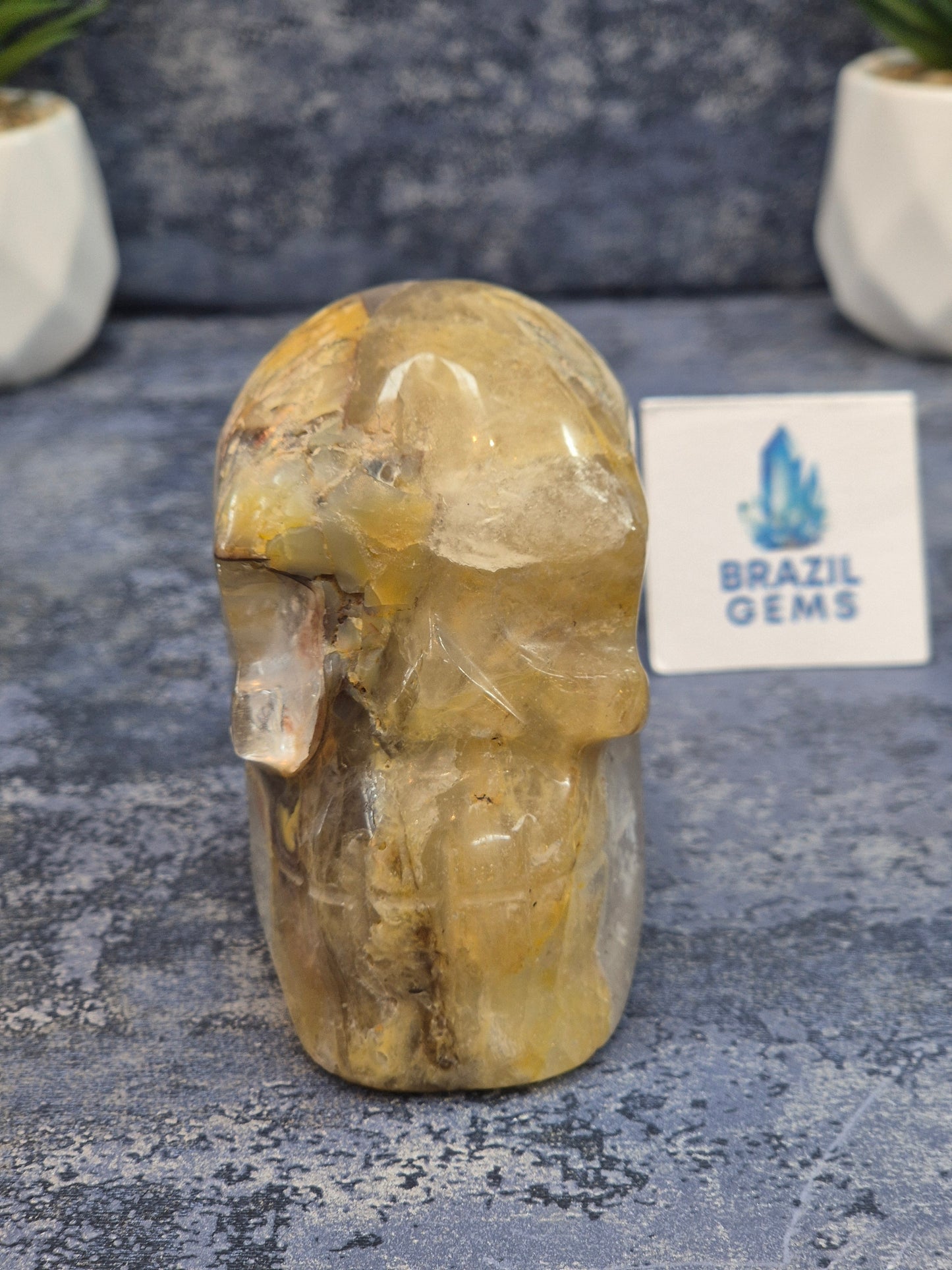 Blue Tara with Mosaic Calcite Skull