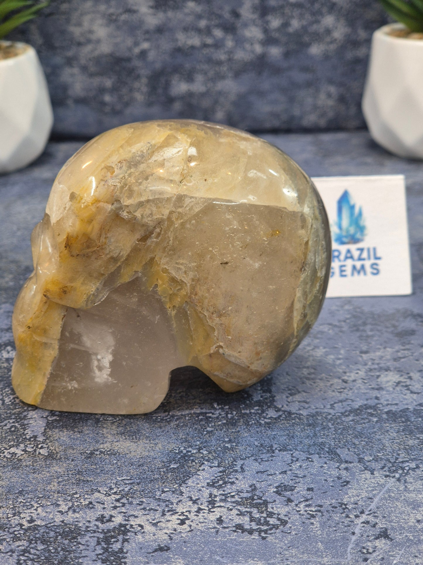 Blue Tara with Mosaic Calcite Skull